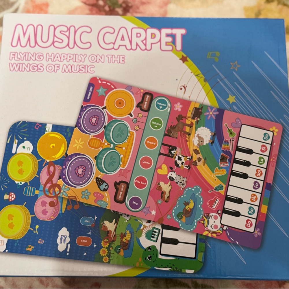 Pink Musical Kids Play Mat Keyboard - Interactive Sound Toy